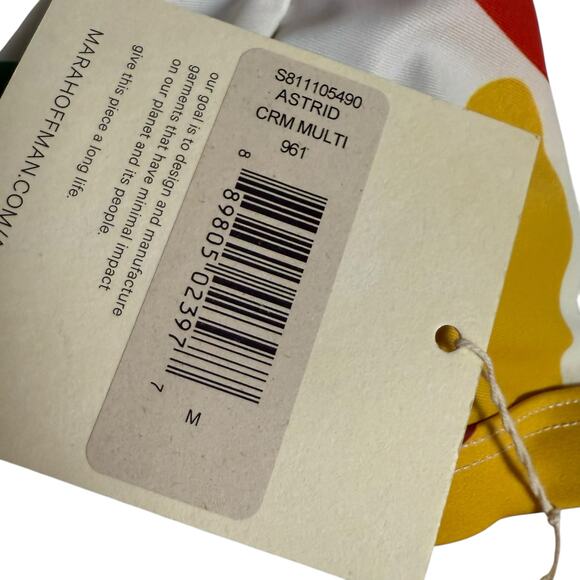 Mara Hoffman Astrid Multicolor UPF 50 Triangle Bikini Swimsuit Top Size Medium - Picture 3 of 5